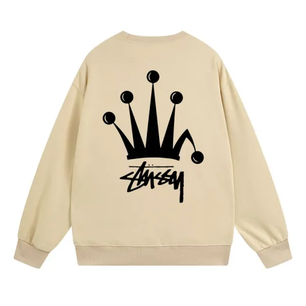 Stüssy Crown Graphic Beige Hoodie - 1