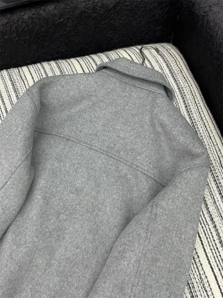 Miu Miu Wool-Blend Zip-Up Jacket Gray Outerwear - 11