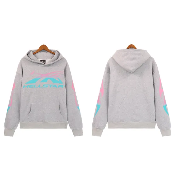 Hellstar X Graphic Hoodie Gray Multicolor - 1