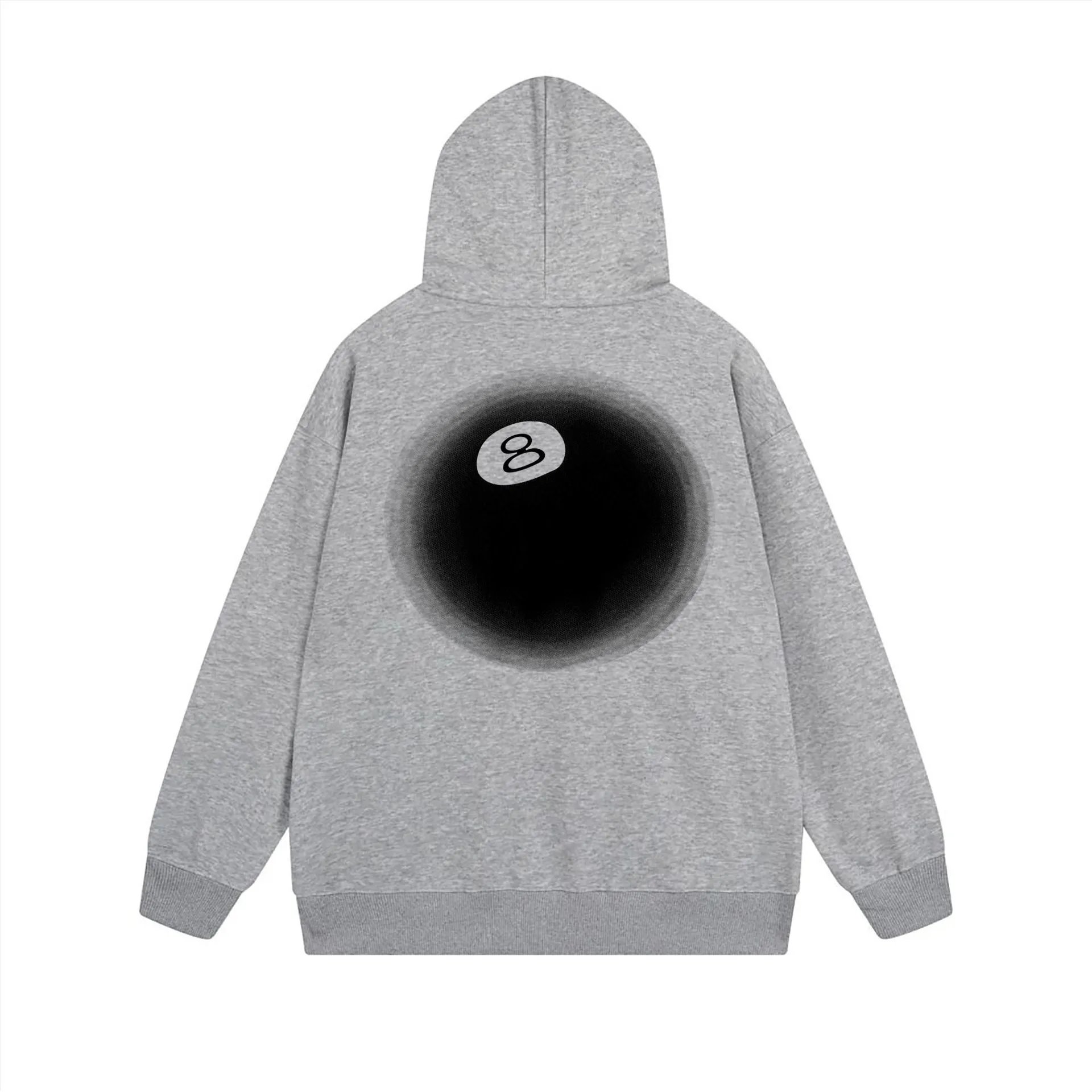 Zip-Up Hooded Sweatshirt with Letter and Dice Print photo 5
