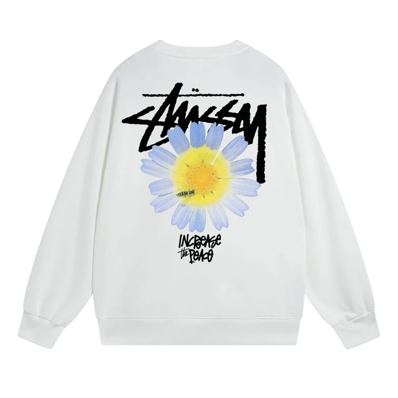 Stüssy Flame Logo Crewneck Sweatshirt Gray - 12