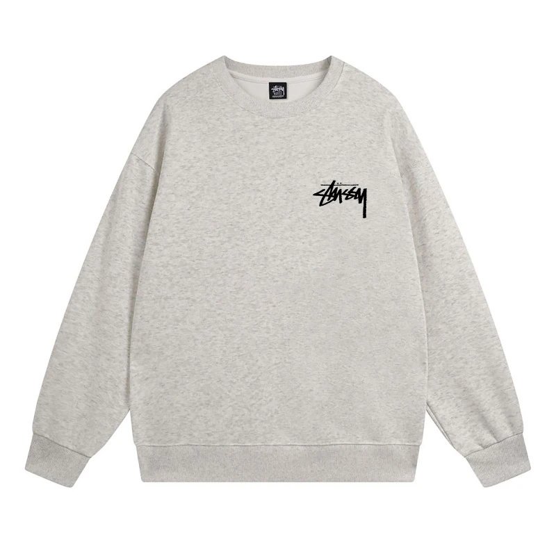 Stüssy Flame Logo Crewneck Sweatshirt Gray - 17