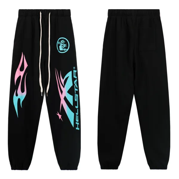 Hellstar Flame Gradient Sweatpants Black - 1