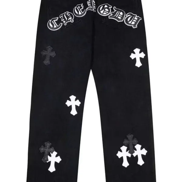 Chrome Hearts x Levi's Cross Embroidered Black Jeans - 7