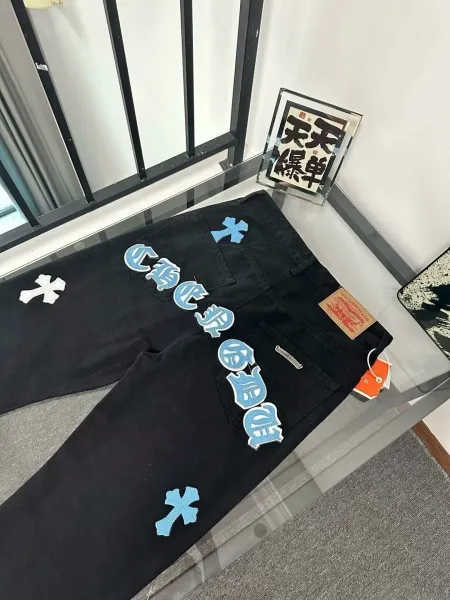 Chrome Hearts x Levi's Cross Embroidered Black Jeans - 10