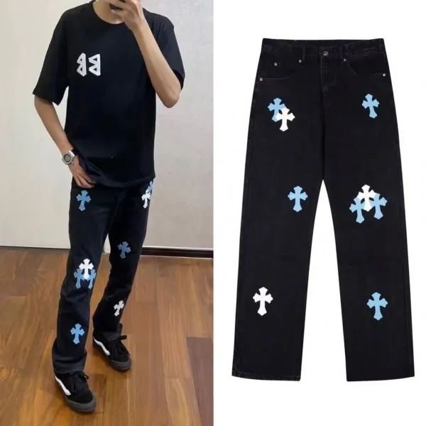 Chrome Hearts x Levi's Cross Embroidered Black Jeans - 12