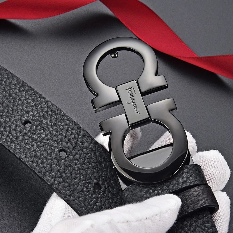 Salvatore Ferragamo Gancini Black Leather Belt - 8