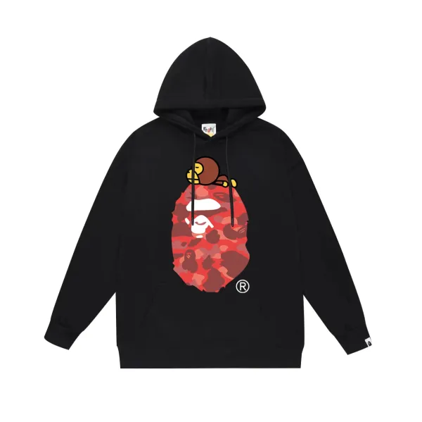 A Bathing Ape BAPE Camo Ape Head Hoodie Black - 1
