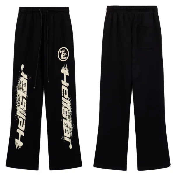 Hellstar Flame Logo Sweatpants Black - 1