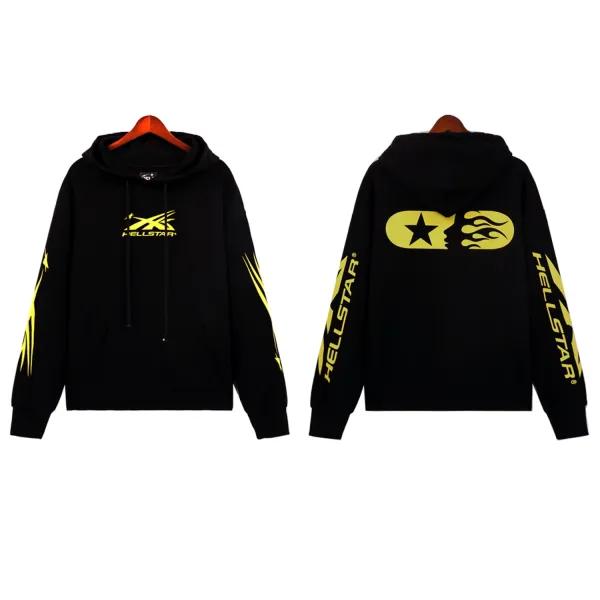 Hellstar Star Flame Black Yellow Hoodie - 1