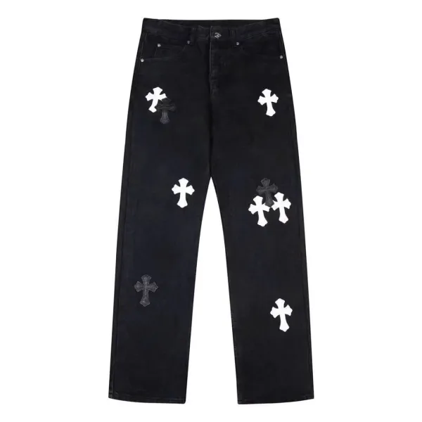 Chrome Hearts x Levi's Cross Embroidered Black Jeans - 6