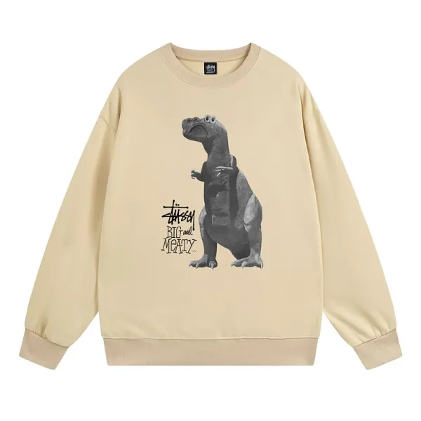 Stüssy x Toy Story Big and Meaty T-Rex Crewneck Sweatshirt Beige - 1