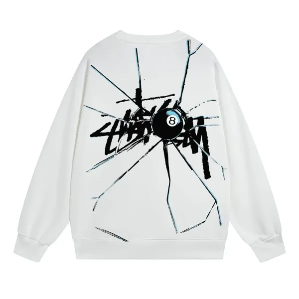 Stüssy Shattered Glass 8-Ball Hoodie White - 1