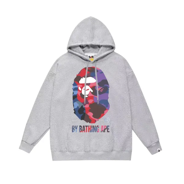 A Bathing Ape Camo Ape Head Hoodie Gray - 1