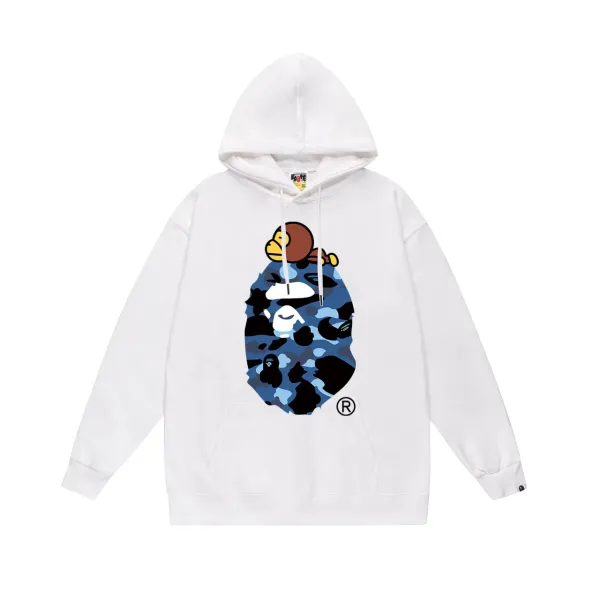 A Bathing Ape x Peanuts BAPE CAMO猿人头联名白色连帽卫衣 - 1
