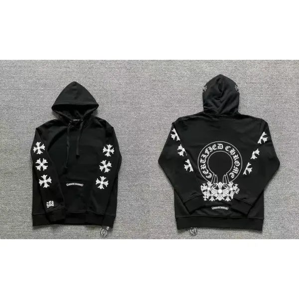 Chrome Hearts Cross Motif Hoodie Black - 1