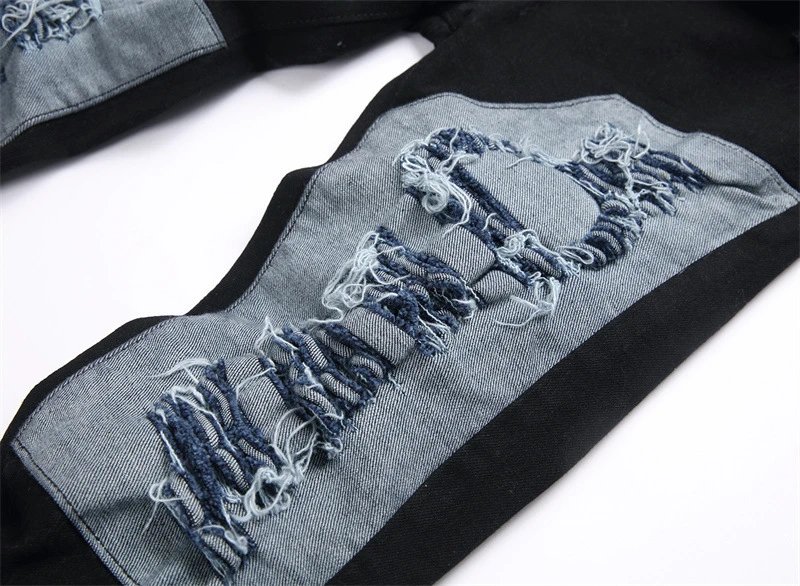 Amiri Black Distressed Patchwork Jeans - 11