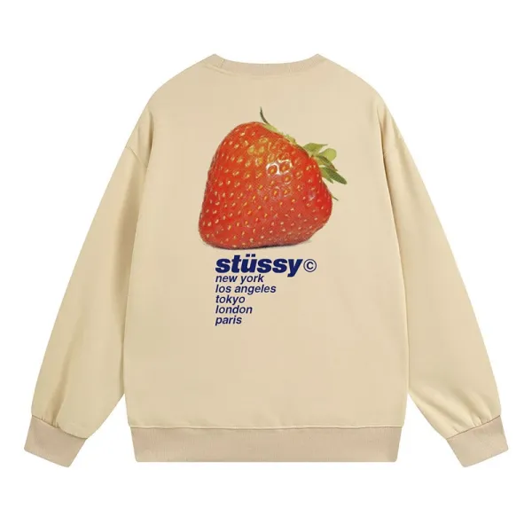 Stüssy Strawberry Graphic Hoodie Beige - 1