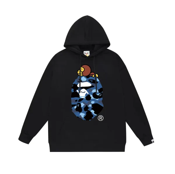 A Bathing Ape ABC Camo Bapesta Hoodie Black - 1