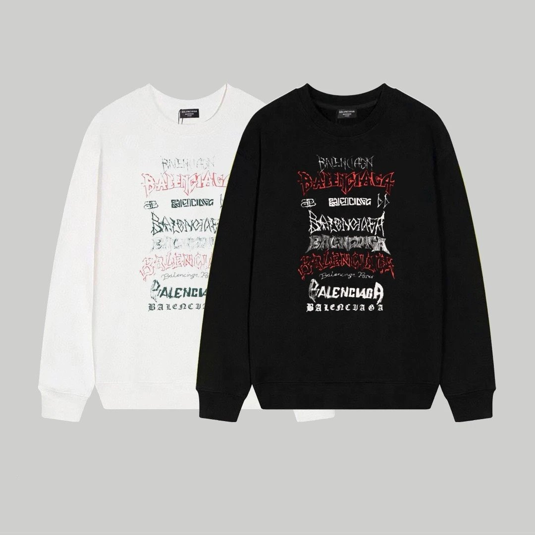 Balenciaga Logo Print Black Hoodie - 20