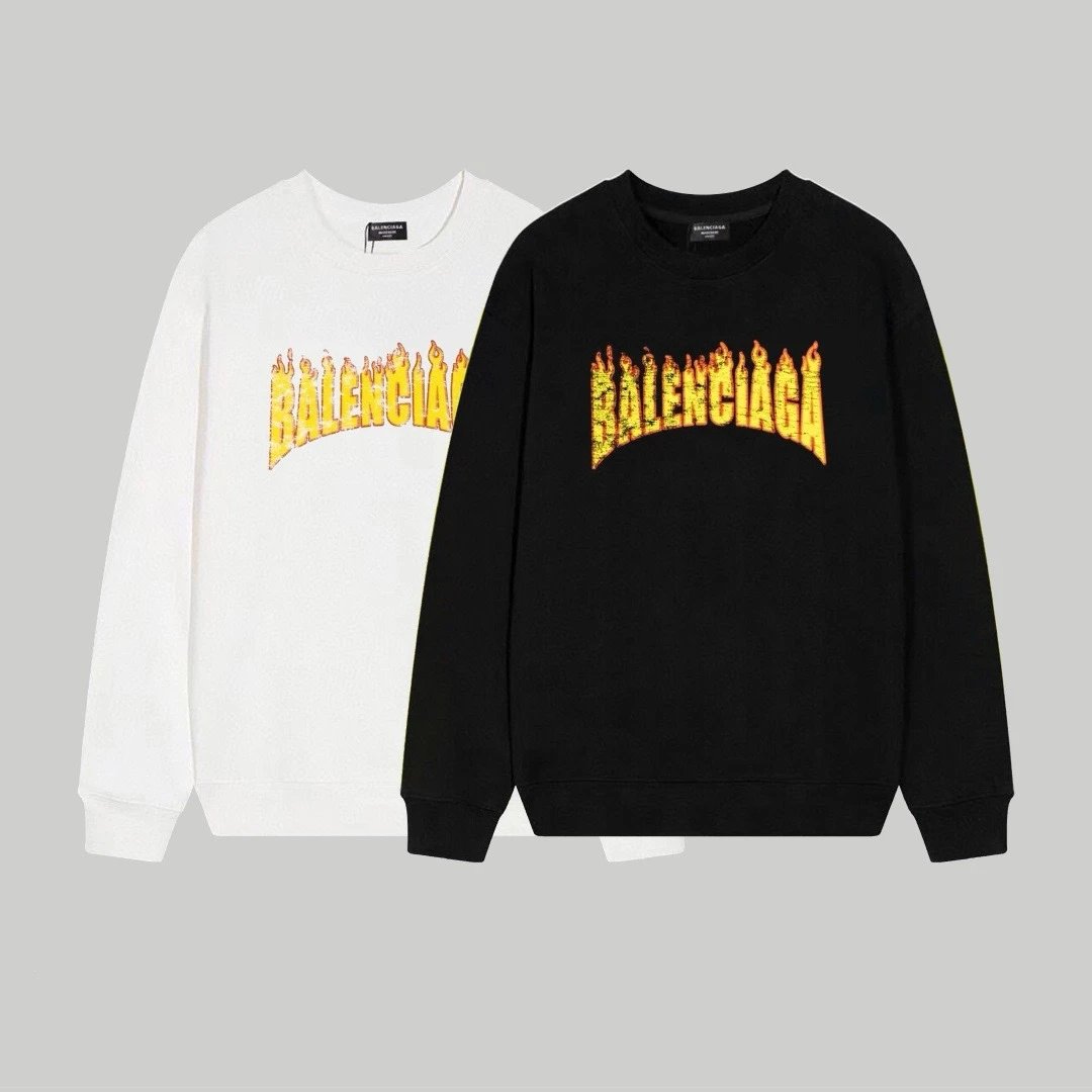 Balenciaga Logo Print Black Hoodie - 21