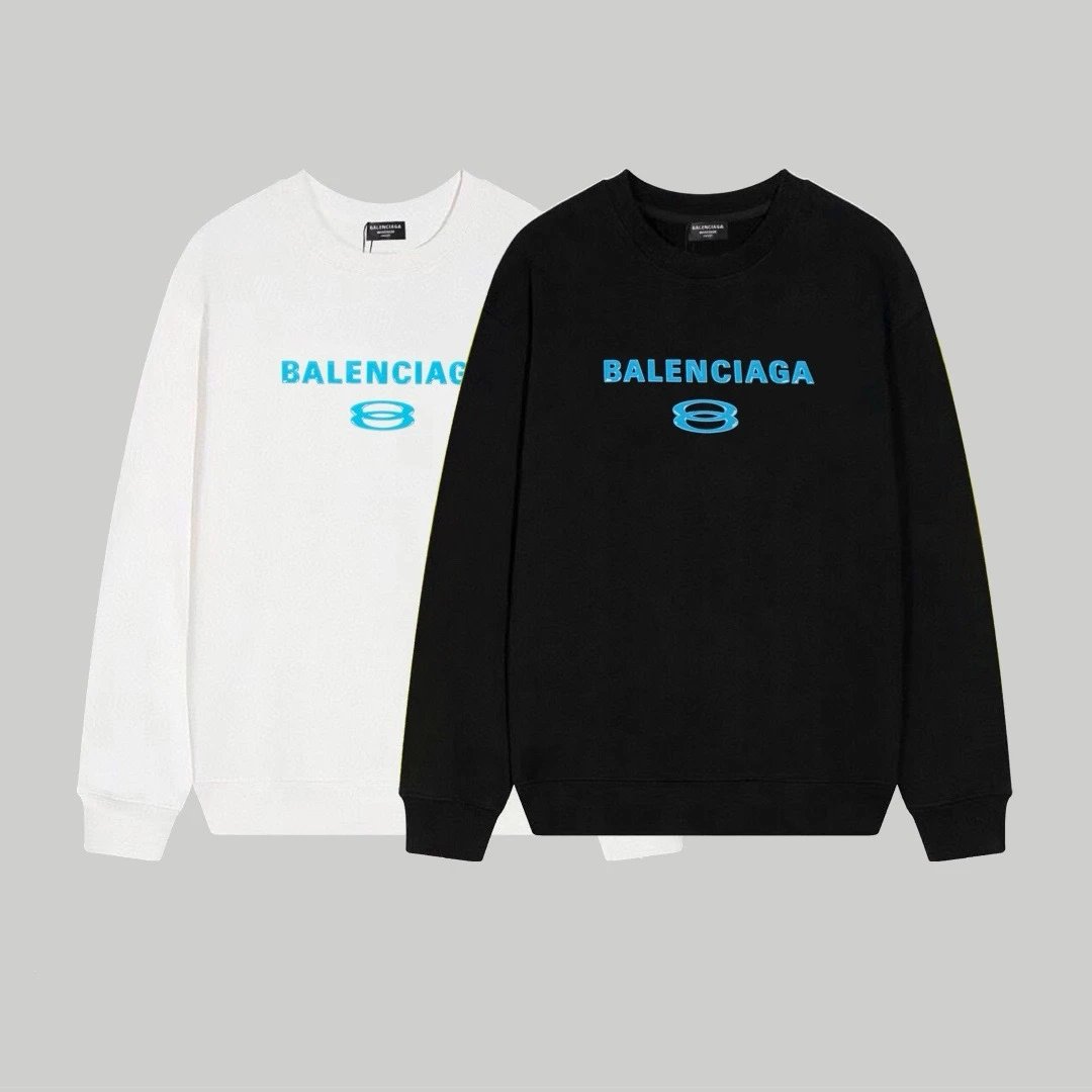 Balenciaga Logo Print Black Hoodie - 16