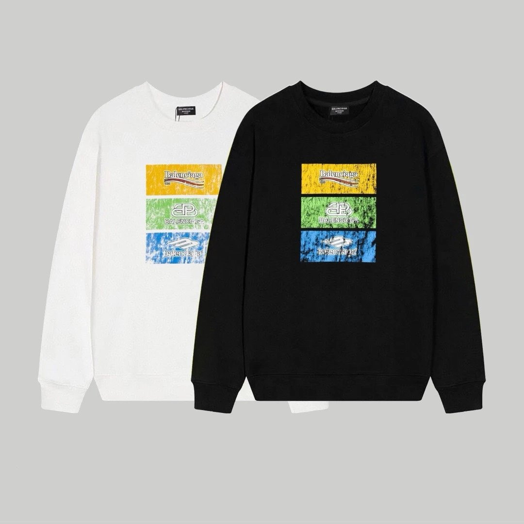 Balenciaga Logo Print Black Hoodie - 22