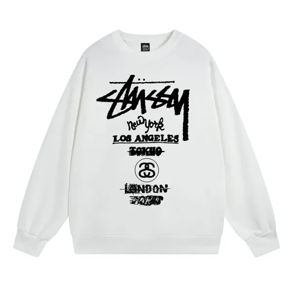 Stüssy World Tour Graphic Sweatshirt White Hoodie - 1