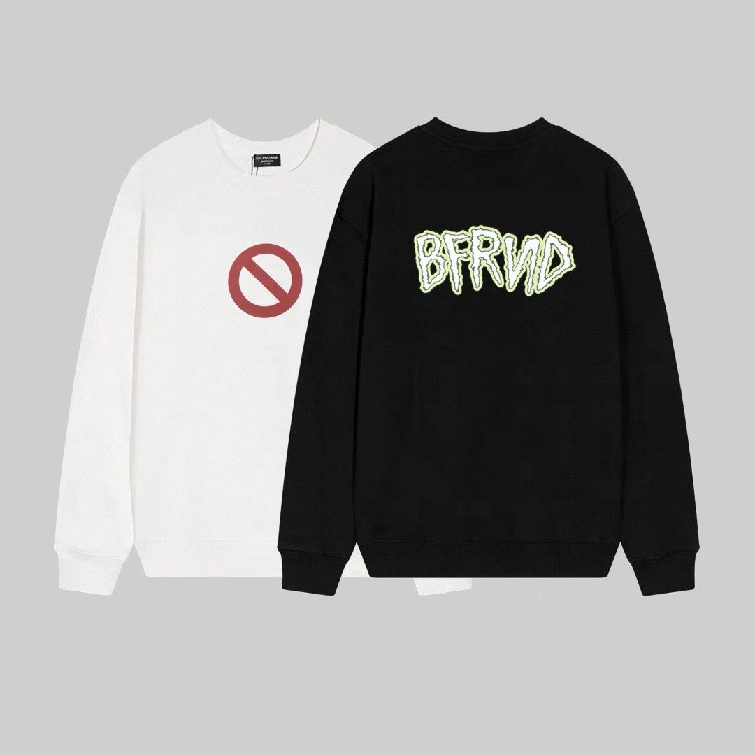 Balenciaga Logo Print Black Hoodie - 27