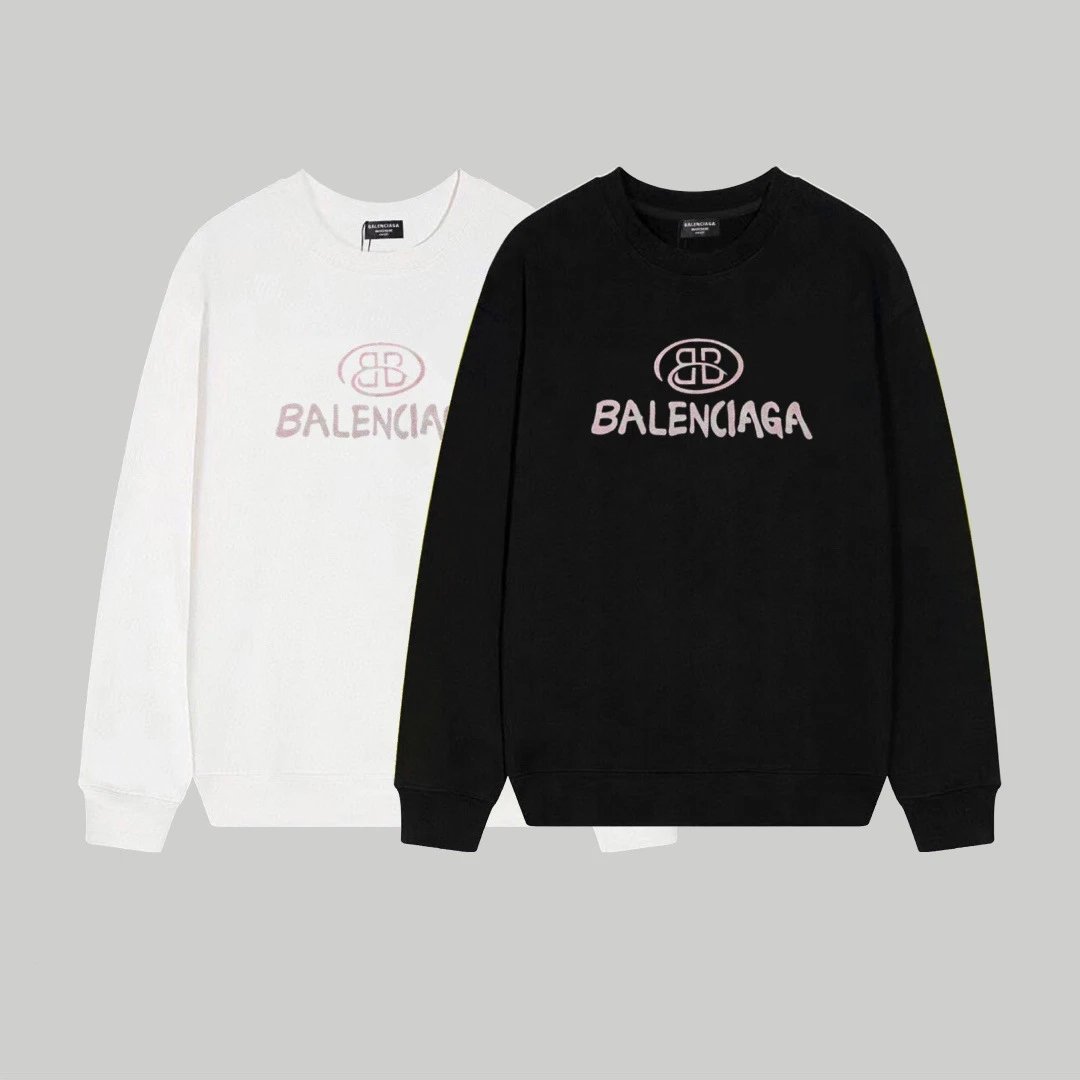 Balenciaga Logo Print Black Hoodie - 33