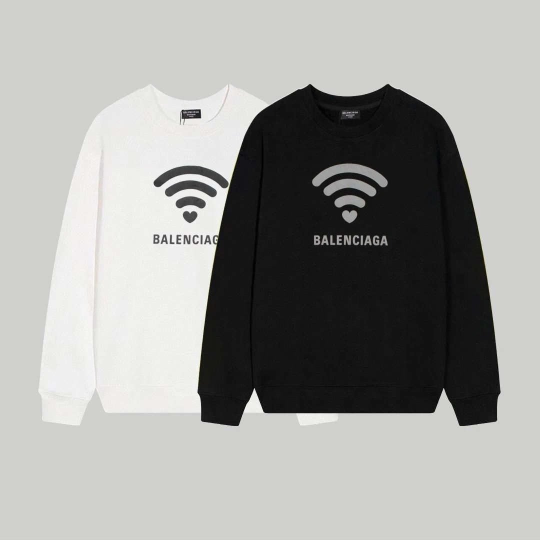 Balenciaga Logo Print Black Hoodie - 41