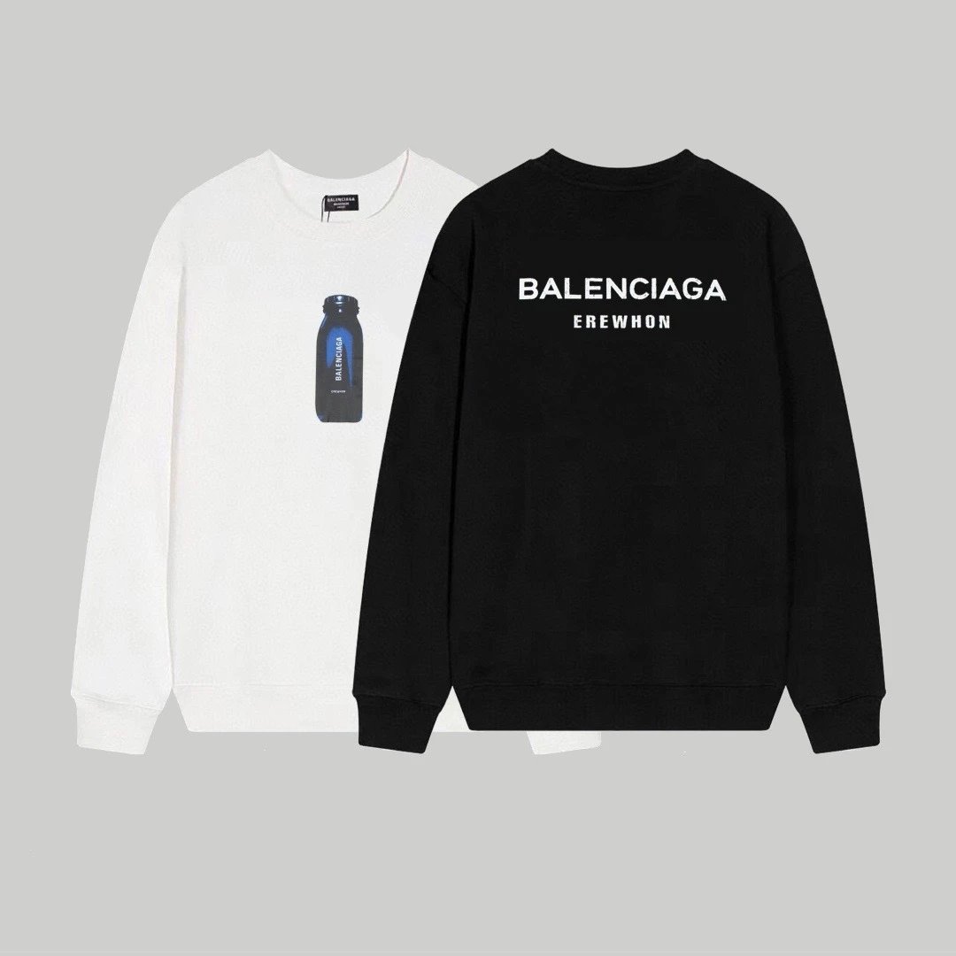 Balenciaga Logo Print Black Hoodie - 37