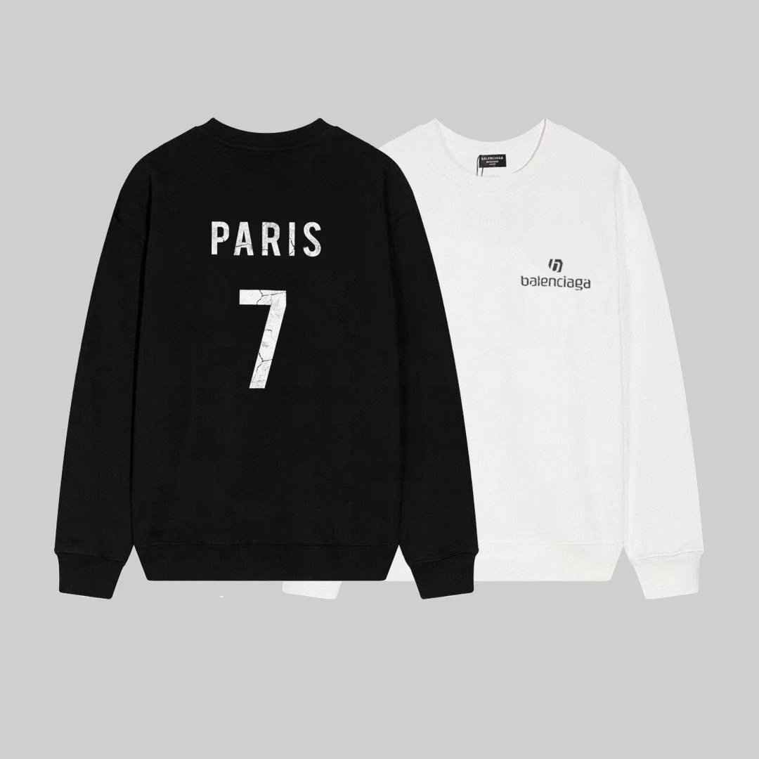 Balenciaga Logo Print Black Hoodie - 19