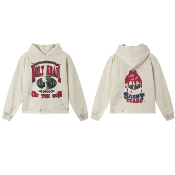 Saint Tears Holy Grail Blood of the Son Distressed Hoodie - 1