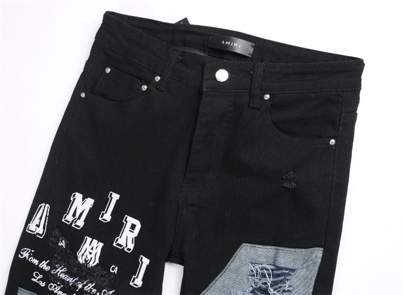 Amiri Black Distressed Patchwork Jeans - 6