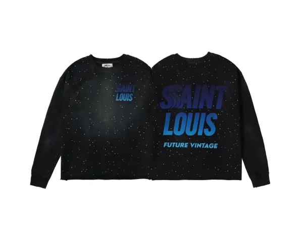 Saint Louis Future Vintage Space Dot Hoodie Black - 1