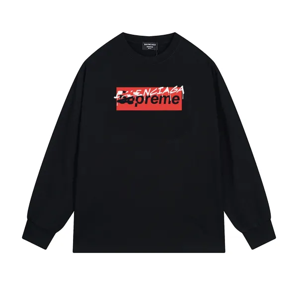 Balenciaga x Supreme Box Logo Long-Sleeve T-Shirt Black - 1