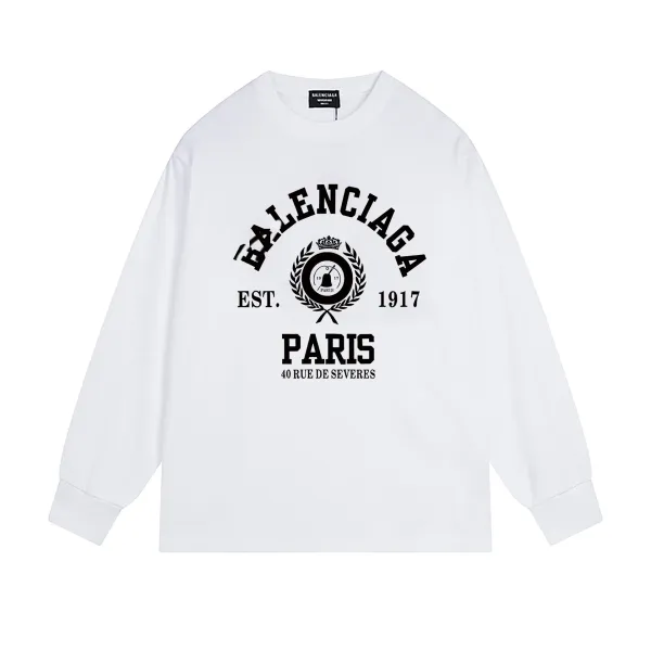 Balenciaga Arch Logo Long-Sleeve T-Shirt White - 1