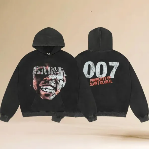 Saint Global 007 Graphic Hoodie Black - 1