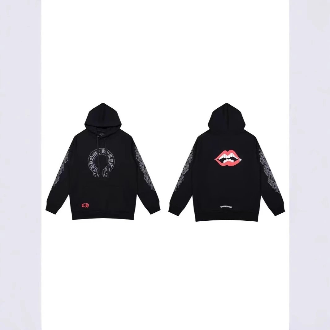 Chrome Hearts Hoodie Black Embroidered Logo Zip-Up Hoodie - 5