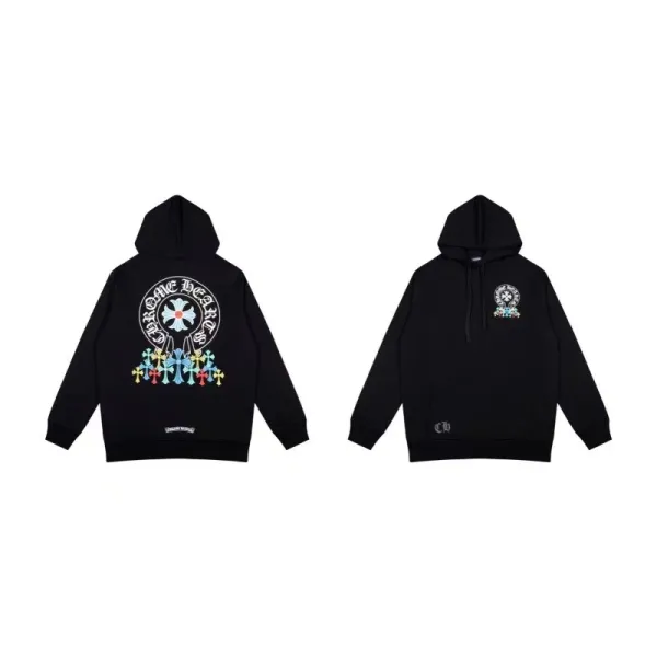 Chrome Hearts Flower Cross Hoodie Black - 1