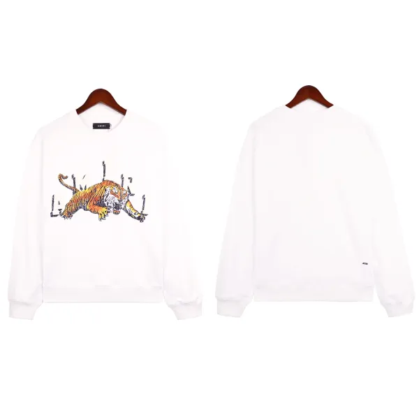 Amiri Tiger Graphic White Hoodie - 1
