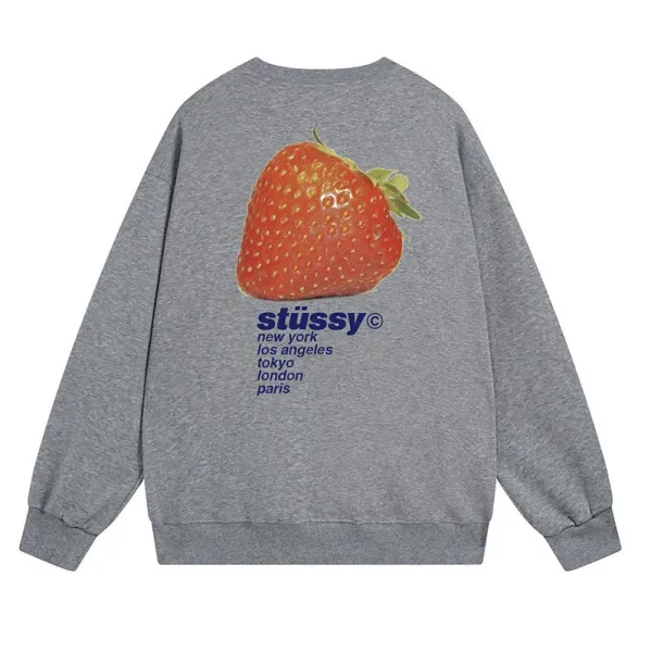 Stüssy Strawberry Graphic Hoodie Gray - 1