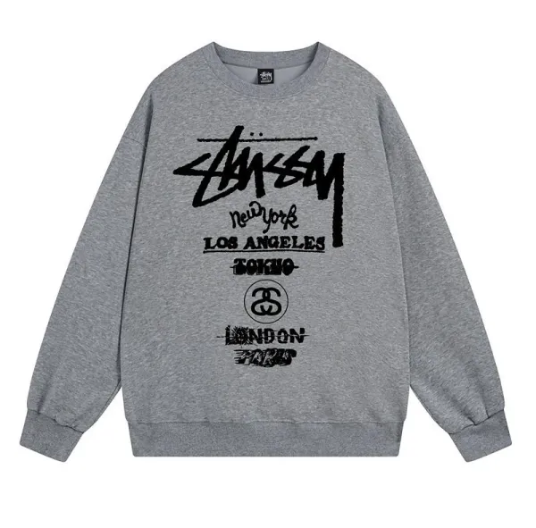 Stüssy City Stack Graphic Hoodie Gray - 1