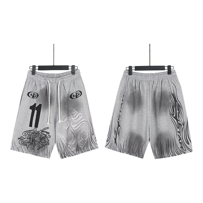 Hell Star Wash Print Casual Short-Sleeve Shorts Set photo 5