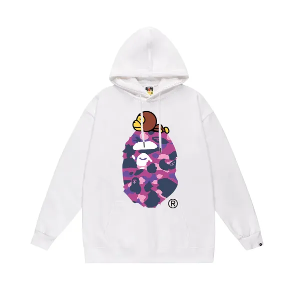 A Bathing Ape ABC Camo Ape Head Hoodie White - 1