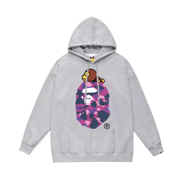 A Bathing Ape x Bapesta Monkey Camo Hoodie Gray - 1