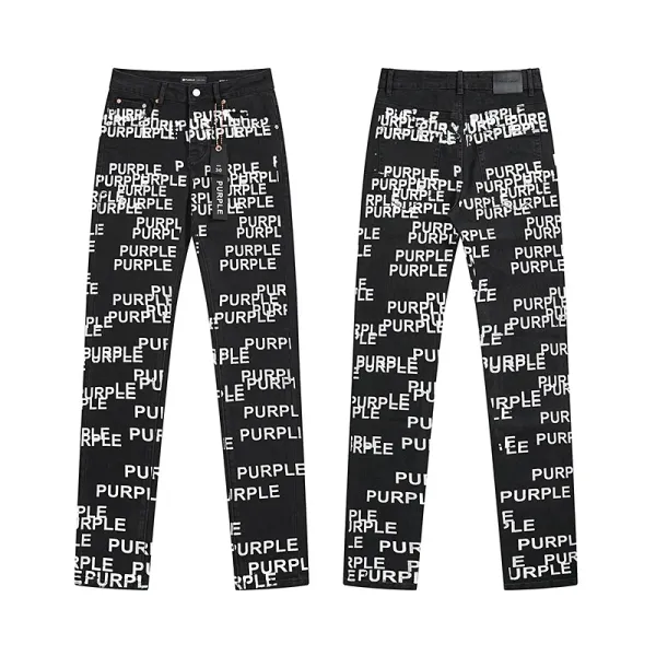 Off-White x Unknown Designer Flared Jeans with Neon Green Clover Embroidery Black Jeans - 5