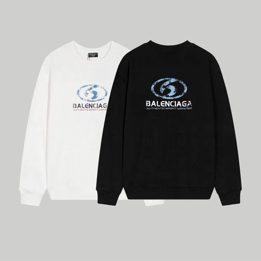 Balenciaga Logo Print Black Hoodie - 17