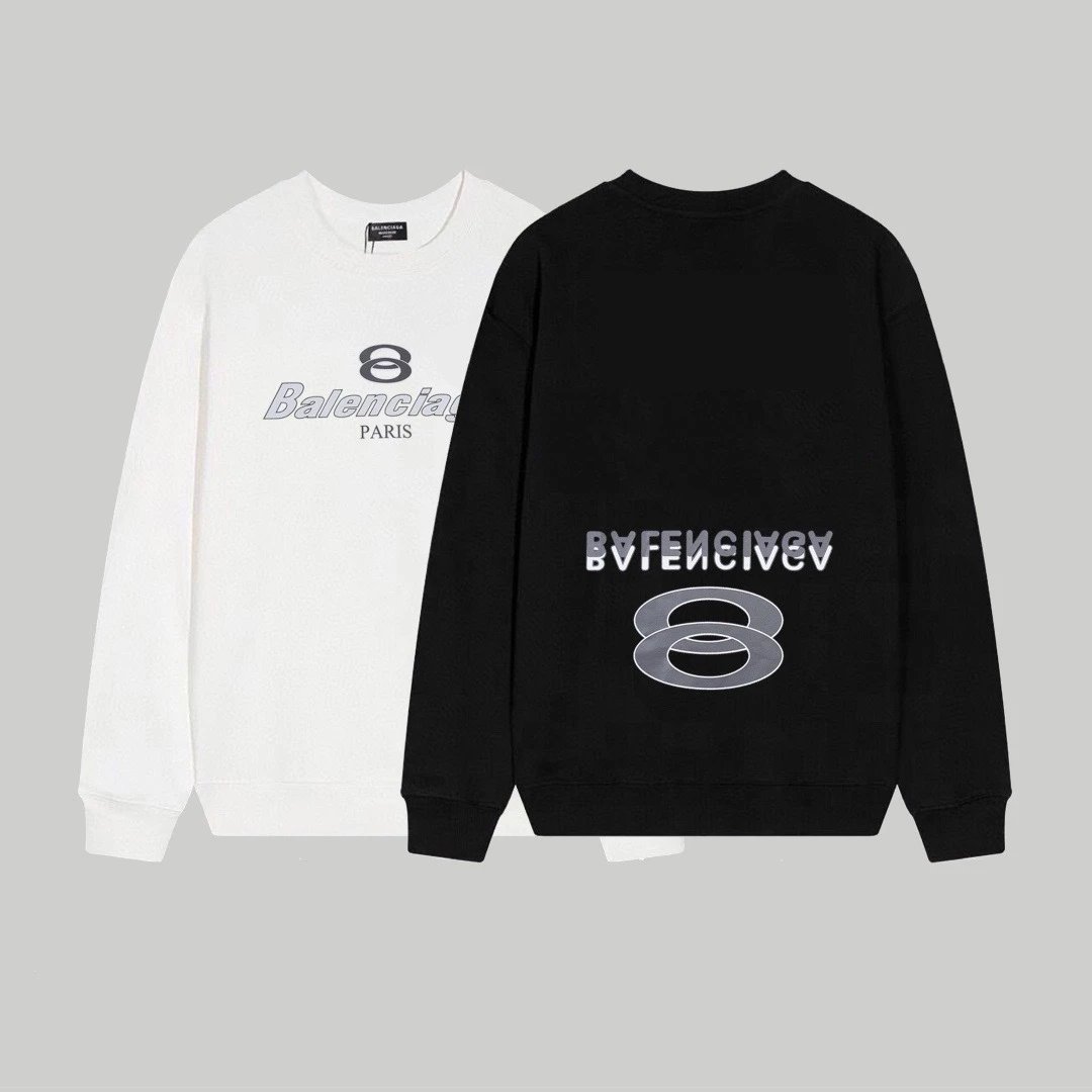 Balenciaga Logo Print Black Hoodie - 18
